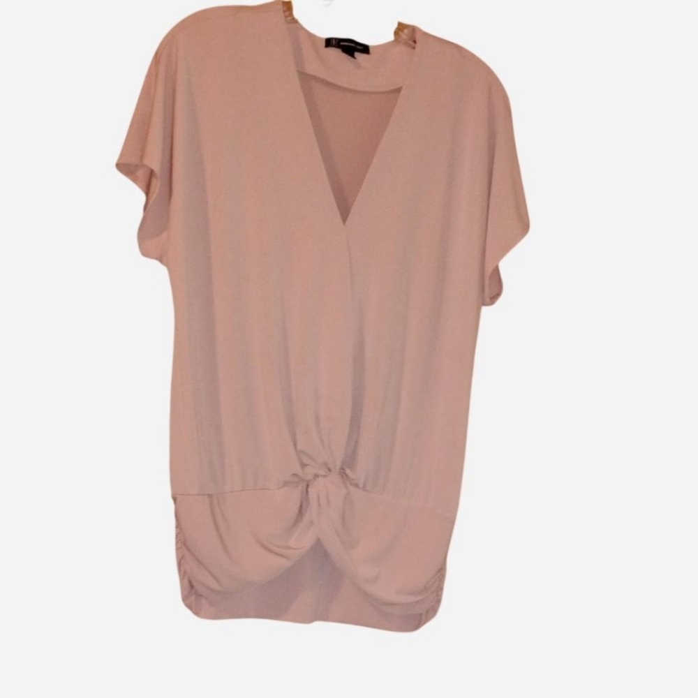 I.N.C. Dusty Rose Banded Bottom Twist Front - Size L